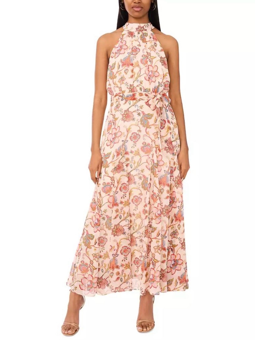 CeCe Floral Halter Maxi Dress Sz 6
